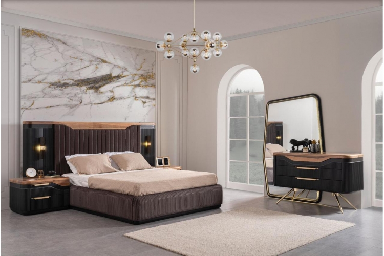 Hermes bed with side tables